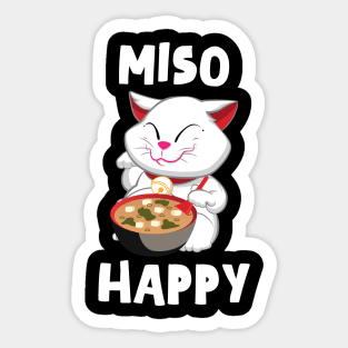 'Miso Happy' Funny Japanese Cat Miso Sticker